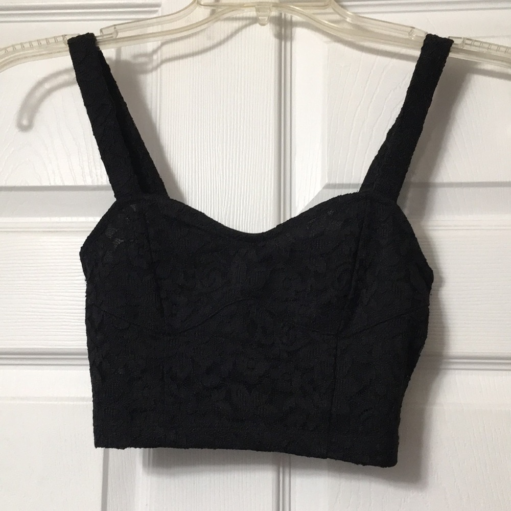 Black Lace Crop Top